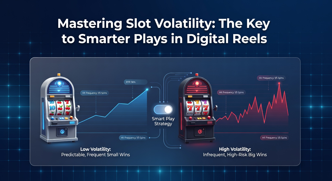 Grafik mit Volatilitätskurven, die Gewinnverteilungen bei low-, medium- und high-volatility-Slots vergleichen, inklusive RTP-Balken